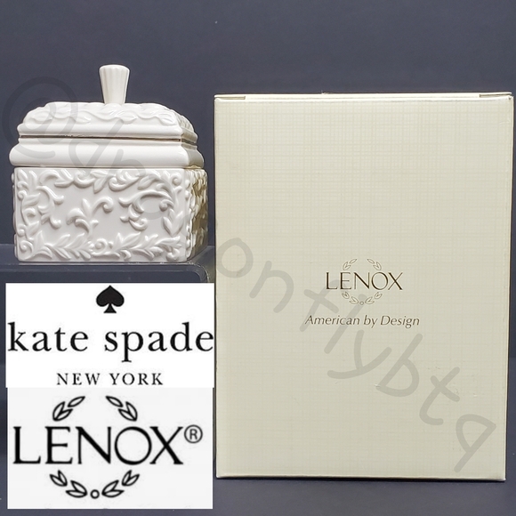NIB kate spade/Lenox Carved Ivy Covered Box